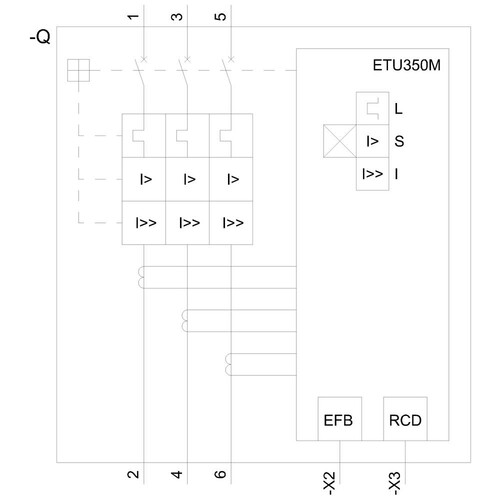 3VA2216-5MN32-0AA0 Siemens Leistungsschalter 3VA2 IEC Frame 250 Sc Produktbild Additional View 1 L