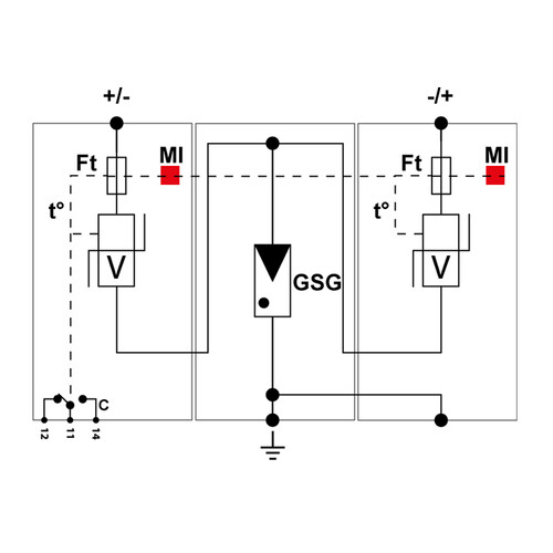 420480293 DS50PVS-880G/10KT1 Citel Kombi-Ableiter Typ 1+2 für Photovoltaik Produktbild Additional View 1 L