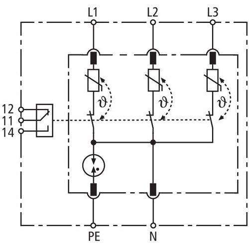 953406 Dehn DR M 4P 255 SN1872 FM Überspannungsableiter Typ 3 DEHNrail M  Produktbild Additional View 1 L