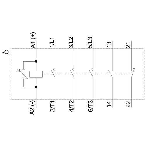 3RT2027-1KB40 Siemens Koppelschütz, AC 3, 32 A/15 kW/400V, 3 polig, DC 24V, 1S Produktbild Additional View 1 L