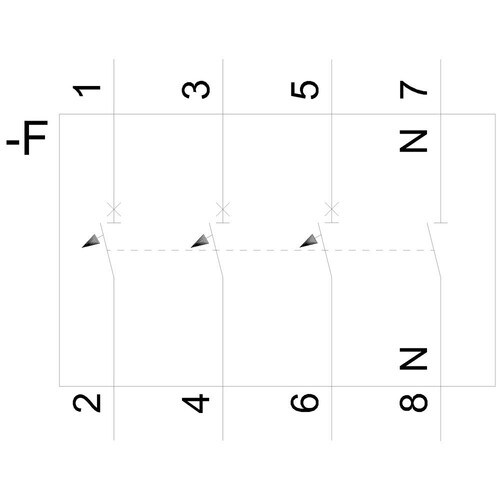 5SY46807 Siemens Leitungsschutzschalter, 400 V, Icn: 10 kA, 3P+N, Icu: 10 kA, C  Produktbild Additional View 1 L