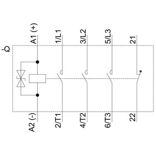 3RT2016-2KB42 Siemens Koppelschütz, AC 3, 9 A/4 kW/400V, 3 polig, DC 24V, 1Ö,  Produktbild Additional View 1 L