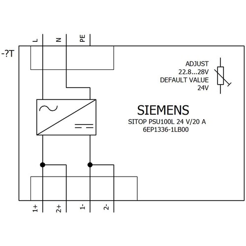 6EP1336-1LB00 Siemens SITOP PSU100L 24 V/20 A Geregelte Stromversorgung Eingan Produktbild Additional View 1 L