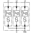 955300 Dehn Überspannungsableiter Typ 2 SPD VT2 3 polig für TN-C-Systeme Produktbild Additional View 1 S