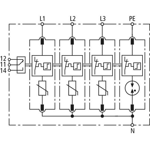 955329 Dehn Überspannungsableiter Typ 2 SPD VT2 4 polig für TT  und TN-S-Systeme Produktbild Additional View 2 L