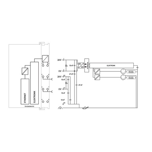 750-364/040-010 Wago Feldbuskoppler Modbus TCP M12, 4. Generation, Extrem Produktbild Additional View 1 L