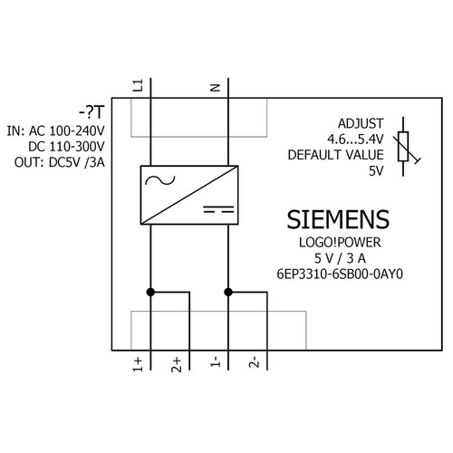 6EP3310-6SB00-0AY0 Siemens Stromversorgung LOGO!Power, 1 phasig DC Produktbild Additional View 1 L