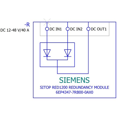 6EP43477RB000AX0 Siemens Redundanzmodul SITOP RED1200, DC 12 V, DC 24 V, DC 48 V Produktbild Additional View 1 L