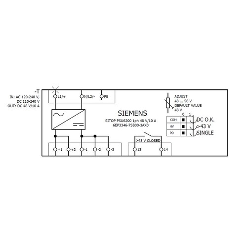 6EP3346-7SB00-3AX0 Siemens Stromversorgung SITOP PSU6200, 1-phasig Produktbild Additional View 1 L