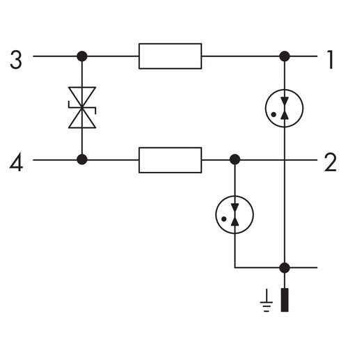 792-801 Wago Überspannungsschutzmodul für Signaltechnik,Nennspannung DC 24 V, Produktbild Additional View 1 L