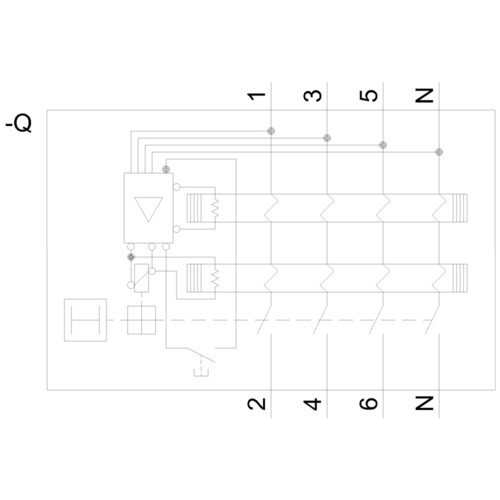 5SV33444KK60 Siemens FI-Schutzschalter, 4-polig, Typ B, In: 40 A, 30 mA, 6mA DC Produktbild Additional View 2 L