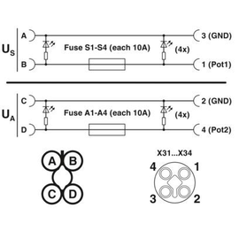 1411048 Phoenix SACB-4/T-L-8FUSE DIAG CT AXL Produktbild front M