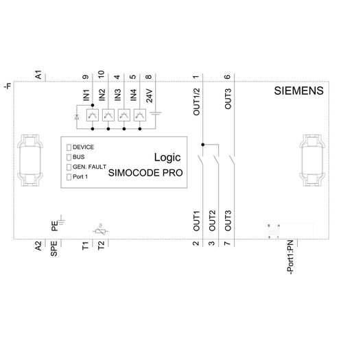 3UF7011-1AB00-2 Siemens Grundgerät SIMOCODE pro V PN GP, Ethernet/PROFINET Produktbild Additional View 2 L