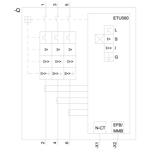 3VA6580-5JQ32-0AA0 Siemens Leistungsschalter 3VA6 UL Frame 800 Sch Produktbild Additional View 2 L