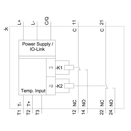 3RS2800-1BA40 Siemens Temperaturrelais, universell, Display, IO-Link, 2 W, Schr Produktbild Additional View 1 L