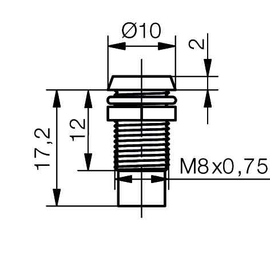 AMBD 080-2 BURISCH-ELEKTRONIK LED 5MM ROT IN CHROMFASSUNG BOHRUNG 8MM Produktbild