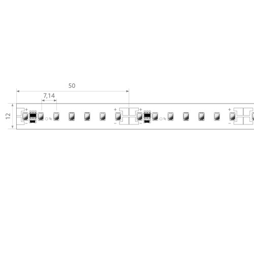 101900 Bilton AIRSLIM sat 600 LED strip 24VDC 8,8W/m IP54 CRI>90 2700K WHITE 5m Produktbild Additional View 1 L