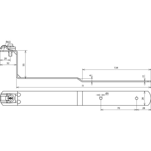 202010 DEHN DACHLEITUNGSHALTER 260 GEKRÖPFT F. SCHIEFER+PAPPDÄCHER Produktbild Additional View 1 L