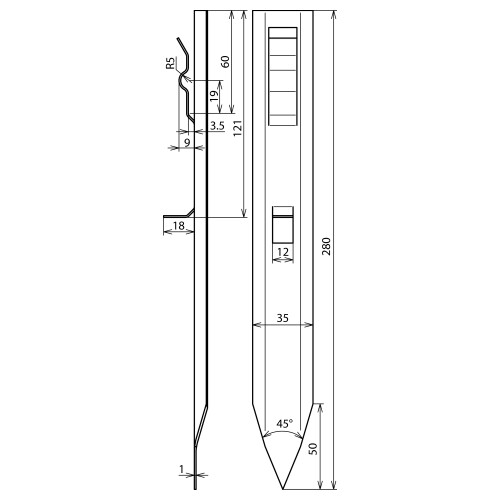 290002 DEHN ABSTANDHALTER 7-10 / FL40 F. FUNDAMENTERDER Produktbild Additional View 2 L