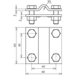 318201 DEHN KREUZKLEMME 8-10 / FL30 2TLG M8 Produktbild Additional View 2 S