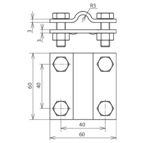 318201 DEHN KREUZKLEMME 8-10 / FL30 2TLG M8 Produktbild Additional View 2 L