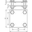 320044 DEHN KREUZKLEMME FL40 / FL40 2TLG M8 Produktbild Additional View 2 S