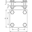 320044 DEHN KREUZKLEMME FL40 / FL40 2TLG M8 Produktbild Additional View 1 S