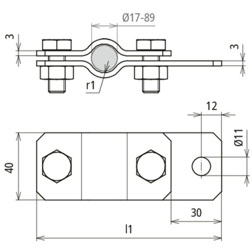 410034 DEHN ERDUNGSROHRSCHELLE 3/4 26,9MM O. KS-KLEMME Produktbild Additional View 1 L