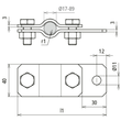 410112 DEHN ERDUNGSROHRSCHELLE 1 1/2 48,3MM O. KS-KLEMME Produktbild Additional View 1 S