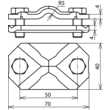 454100 DEHN VERBIND/TRENNKLEM.  7-10 30-40 2TLG NIRO-SCHRAUBEN M8 Produktbild Additional View 2 S