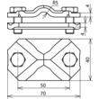 454100 DEHN VERBIND/TRENNKLEM.  7-10 30-40 2TLG NIRO-SCHRAUBEN M8 Produktbild Additional View 1 S