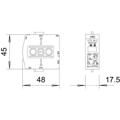 5097053 OBO V25-B+C 0-280 CombiController V25, Oberteil Produktbild Additional View 1 L