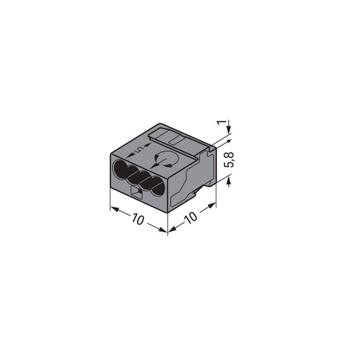 243-204 WAGO MICRO-DOSENKLEMME 4X0,5-1 D-GRAU Produktbild Additional View 1 L