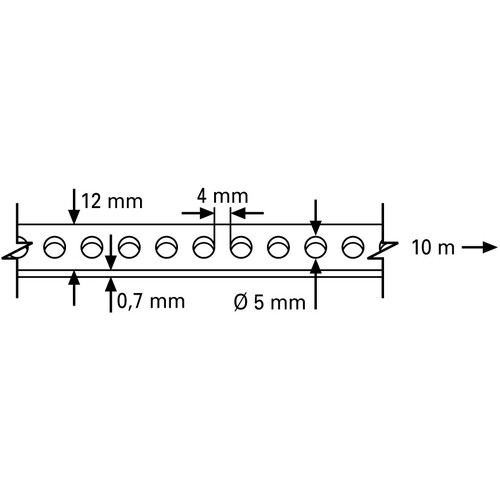 KE 390121 Lochband 12mm x 0,7mm Rolle in PVC-Hülle 10m (Loch Ø 5mm) Produktbild Additional View 1 L