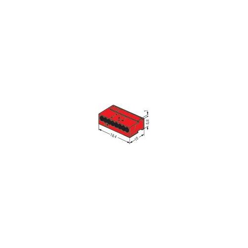 243-808 WAGO MICRO-DOSENKLEMME 8X0,5-1 ROT Produktbild Additional View 1 L