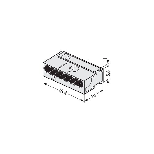 243-308 WAGO MICRO-DOSENKLEMME 8X0,5-1 H-GRAU Produktbild Additional View 1 L