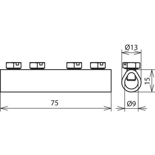 385207 DEHN VERBINDUNGSMUFFE 8-10 CU 4 SCHRAUBEN M6 Produktbild Additional View 2 L