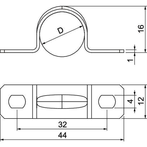 1018167 OBO ROHRSCHELLE 2-LAPPIG 16MM METALL 1018 167 Produktbild Additional View 1 L