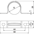 1018256 OBO ROHRSCHELLE 2-LAPPIG 25MM METALL 1018 256 Produktbild Additional View 1 S