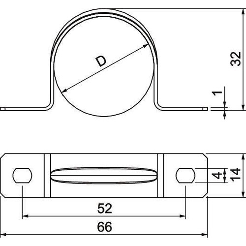 1018337 OBO ROHRSCHELLE 2-LAPPIG 32MM METALL 1018 337 Produktbild Additional View 1 L