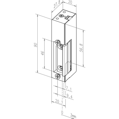 14FF-02135D11 FUSS 14 FAFIX HZ 6-12V TÜRÖFFNER M. VERSTELLBARER FALLE Produktbild Additional View 1 L