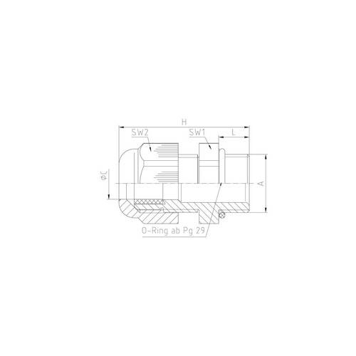 50.042 PA7035 Jacob PA-Perfect-Kabelver- schraubung, hellgrau (RAL7035) PG42 Produktbild Additional View 1 L