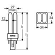 025681 OSRAM DULUX D 10W/830 KOMPAKT- LEUCHTSTOFFLAMPE WARMTON G24D-1 EEI:A Produktbild Additional View 2 S