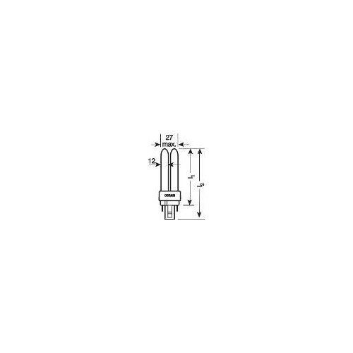 017594 OSRAM DULUX D/E 13W/840 KOMPAKT- LEUCHTSTOFFL. HELLWEISS G24Q-1 EEI:A Produktbild Additional View 2 L