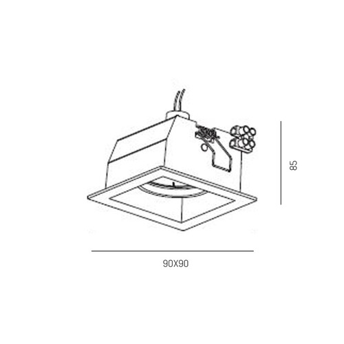 8-3487HV MOLTO LUCE EINBAUSTRAHLER HV WEISS SCHWENKBAR GU10/230V/50W (90X90) Produktbild Additional View 1 L