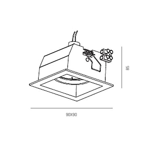 8-34846HV MOLTO LUCE EINBAUSTRAHLER HV NICK.-MATT SCHWENKB.GU10/230V/50W(90X90) Produktbild Additional View 1 L