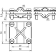 314300 DEHN UNIVERSAL KREUZKLEMME 2TLG M6 30MM/8-10 FL/FL - RD/RD - FL/RD Produktbild Additional View 2 S