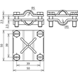 314300 DEHN UNIVERSAL KREUZKLEMME 2TLG M6 30MM/8-10 FL/FL - RD/RD - FL/RD Produktbild Additional View 1 S