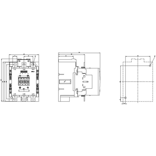 3RT1055-6AP36 SIEMENS SCHÜTZ 75KW/400V AC3 UC230V 2NO2NC 3-P.S6 SCHIENENANSCHL. Produktbild Additional View 2 L