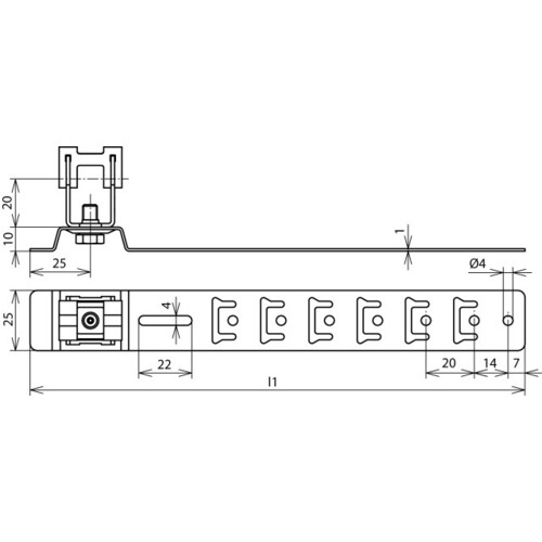 206219 DEHN DACHLEITUNGSHALTER NIRO,L335 H20 F.RD8,M.VORG.BIEGESTELLEN,UNIGRIP Produktbild Additional View 1 L